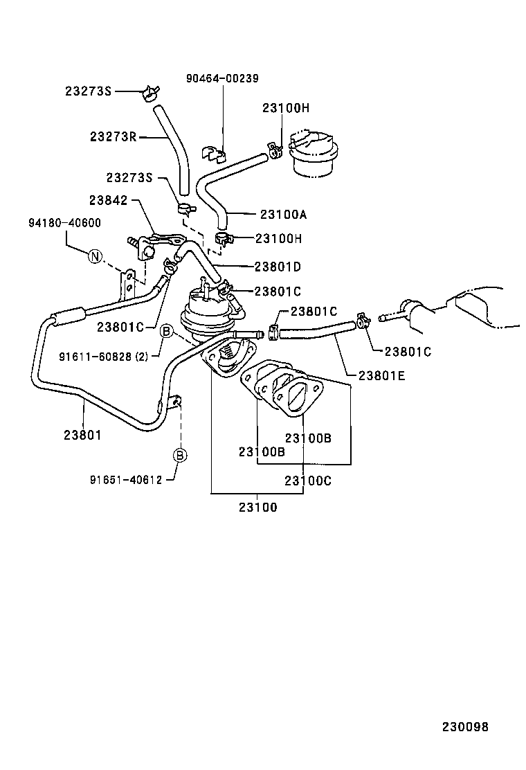 23273-75100 HOSE, FUEL, NO.2(FOR FUEL RETURN TUBE) product image
