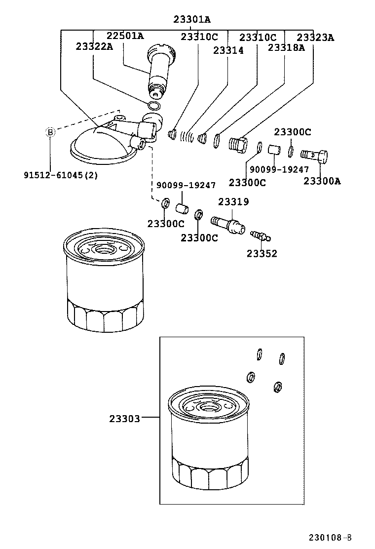 23380-58331 CAP ASSY, FUEL FILTER product image