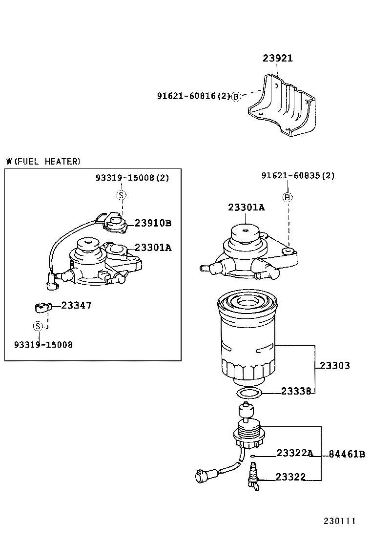 23380-58331 CAP ASSY, FUEL FILTER product image
