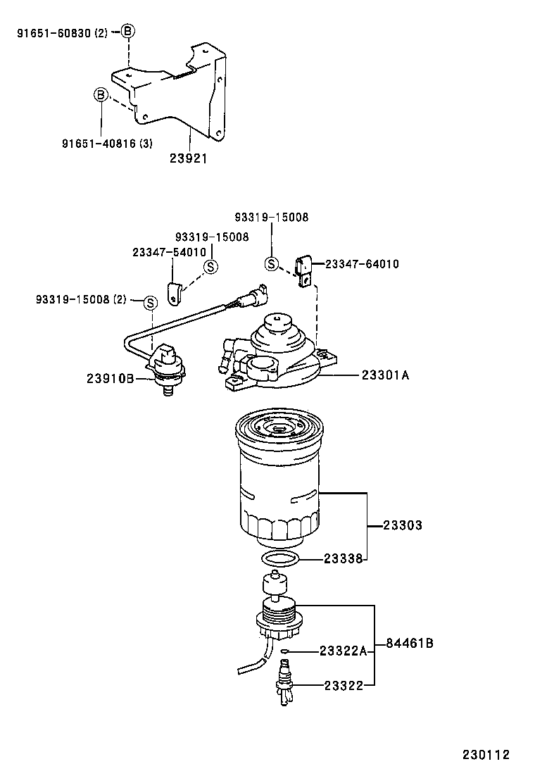 23301-17080 CAP ASSY, FUEL FILTER product image