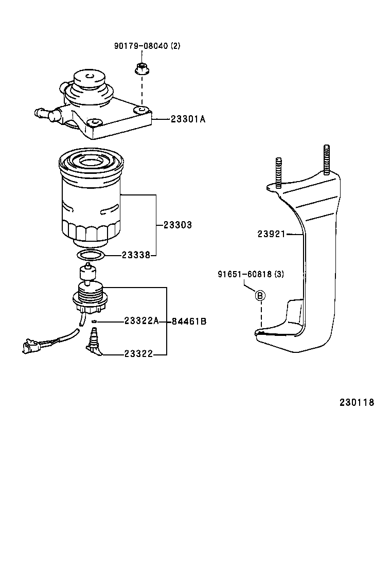 23311-17010 BODY, FUEL FILTER UPPER product image