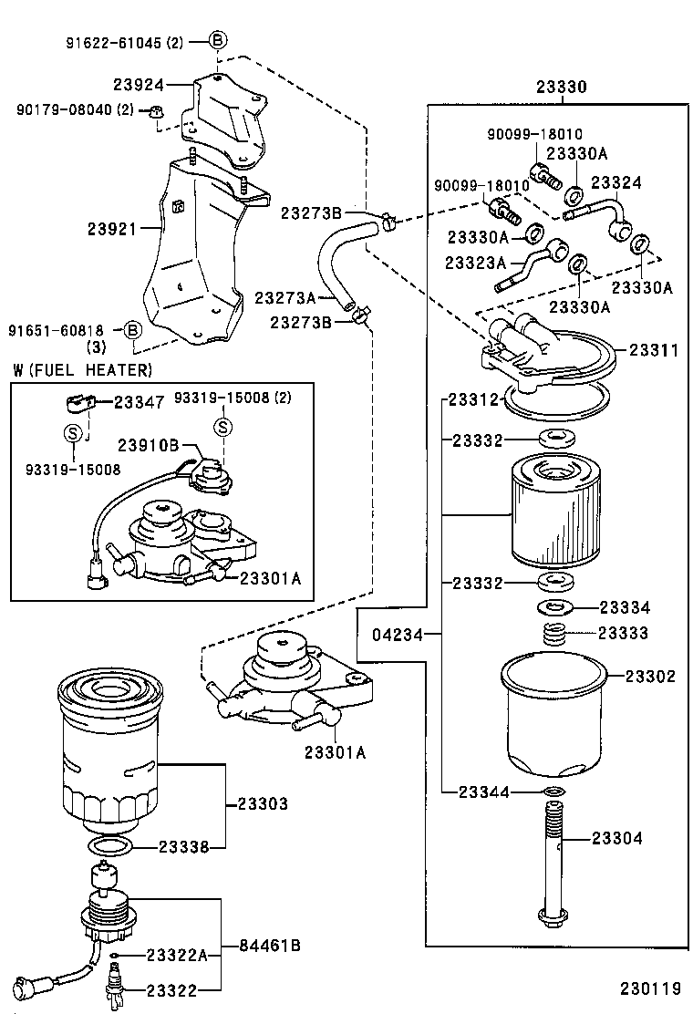 23311-17010 BODY, FUEL FILTER UPPER product image
