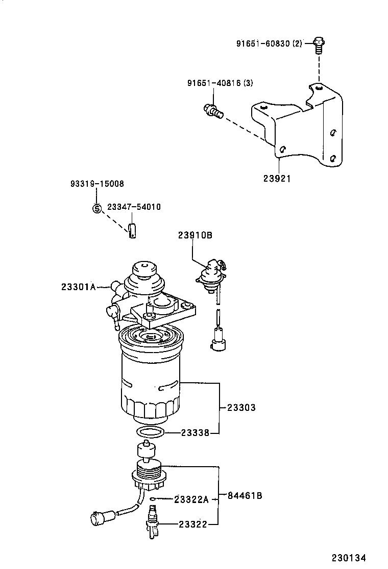 23380-17480 CAP ASSY, FUEL FILTER product image