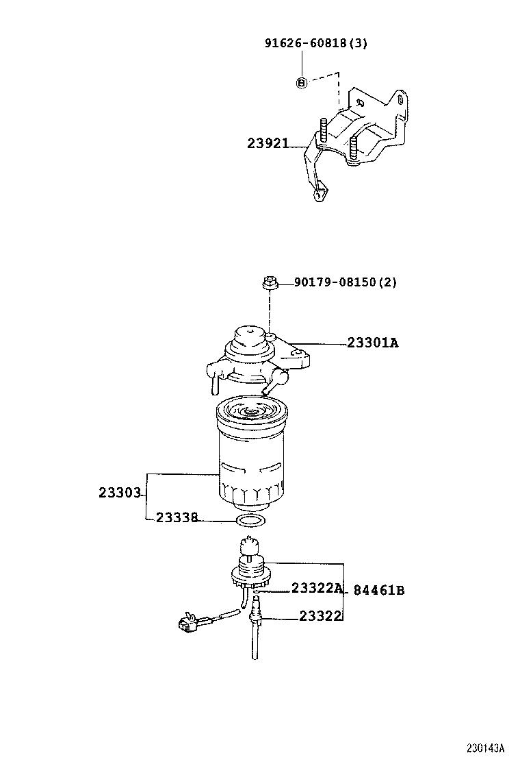 23301-67010 CAP ASSY, FUEL FILTER product image
