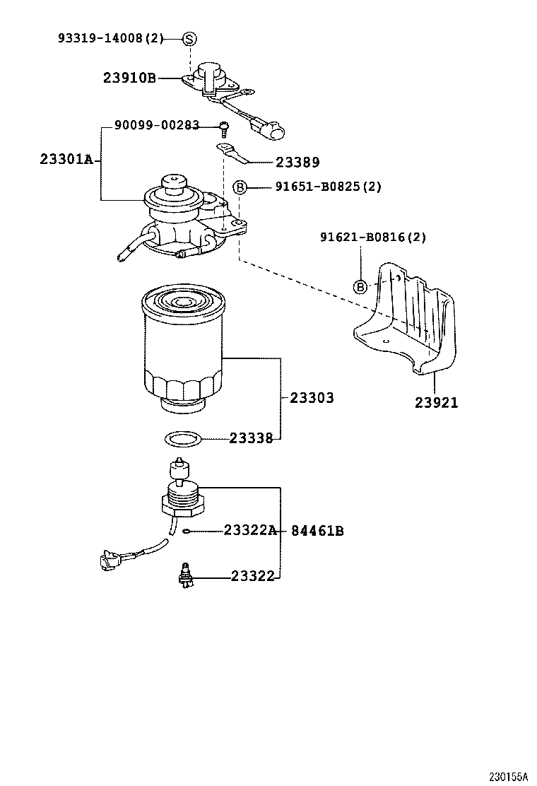 23300-78290 FILTER ASSY, FUEL product image