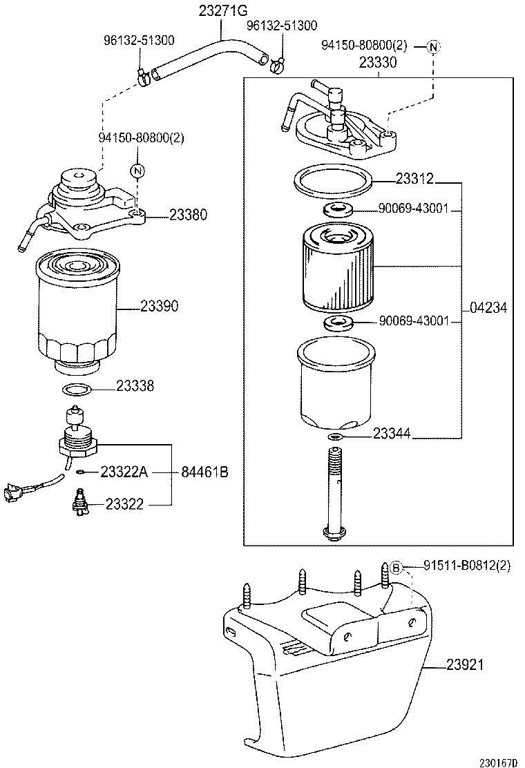 04234-0B010 ELEMENT KIT, FUEL FILTER product image