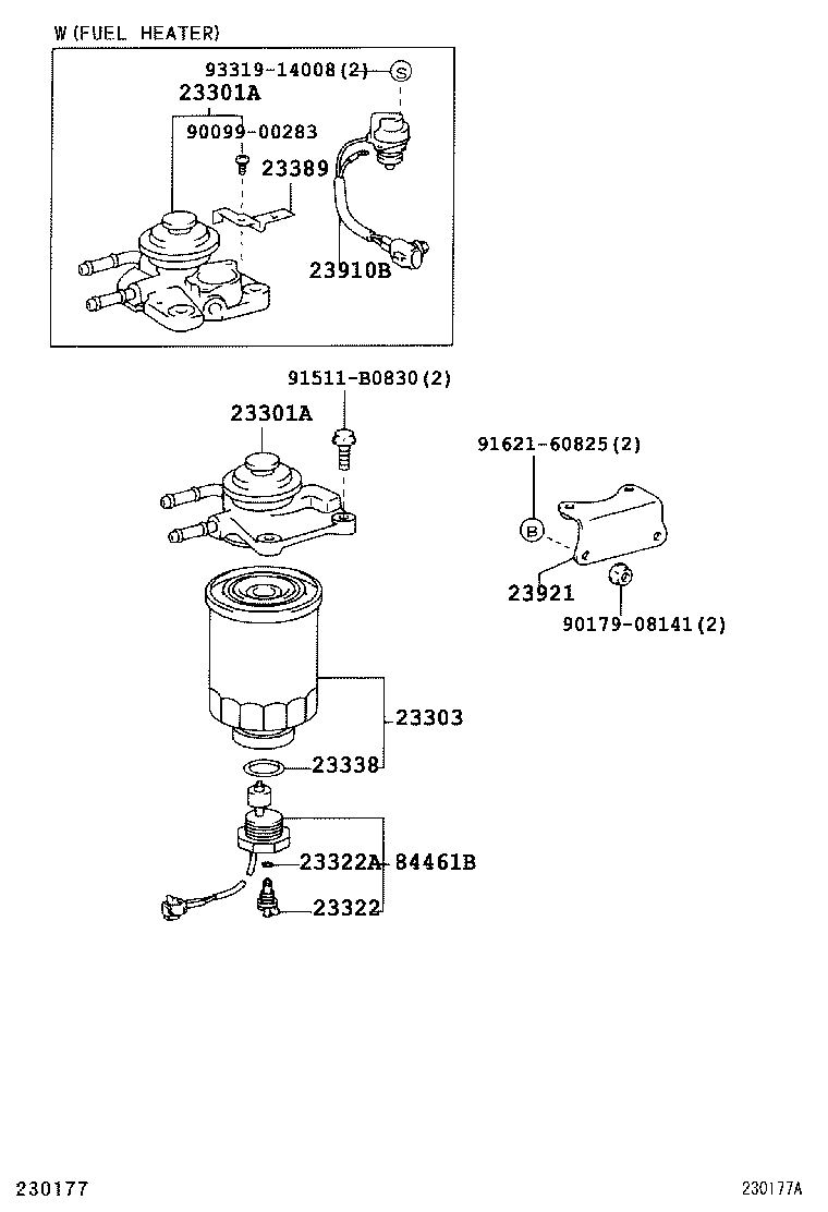 23310-89101 CAP ASSY, FUEL FILTER product image