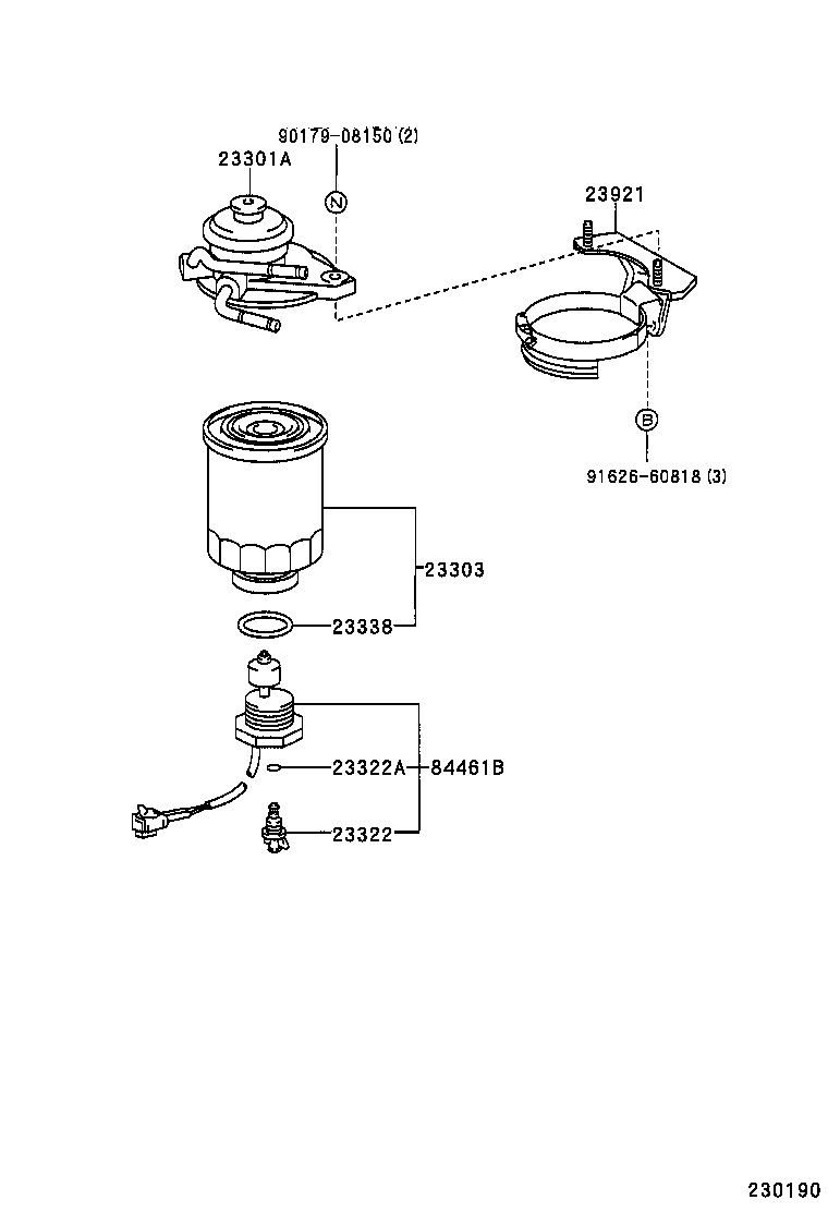 23301-67010 CAP ASSY, FUEL FILTER product image