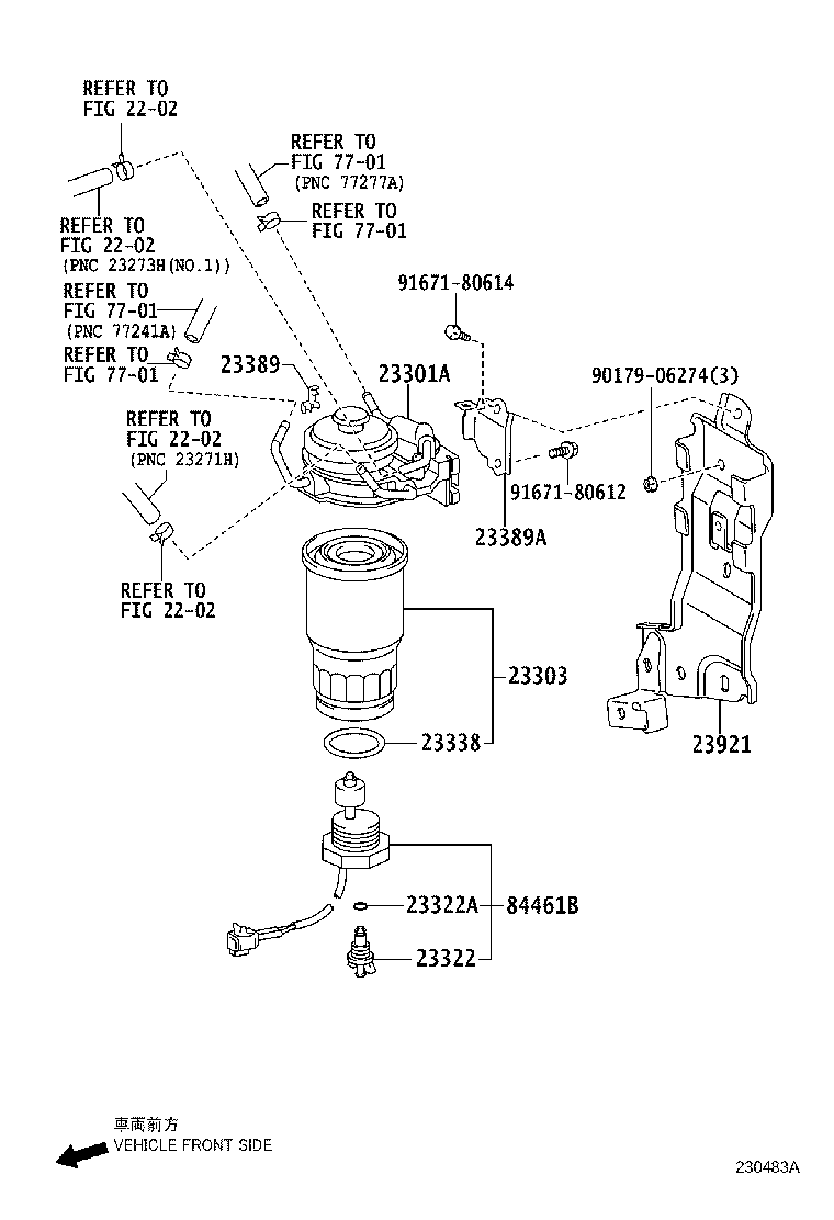 84461-60080 SWITCH, LEVEL WARNING product image