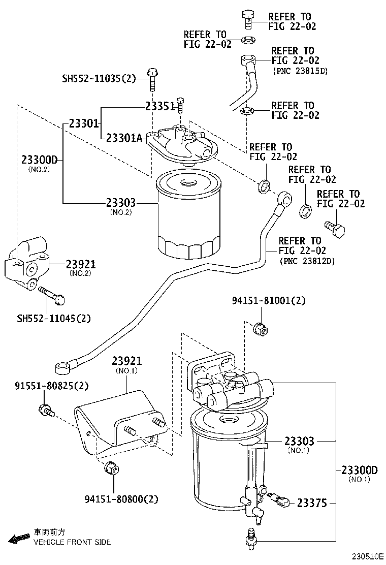 23311-78091 BODY, FUEL FILTER UPPER product image