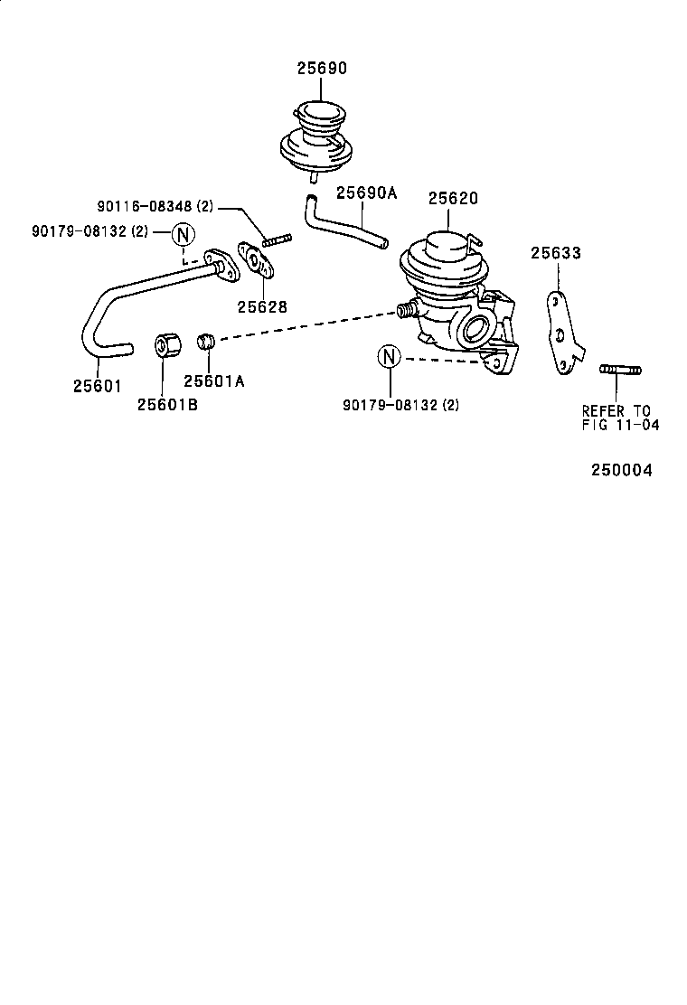 25601-88480 PIPE SUB-ASSY, EGR, NO.1 product image