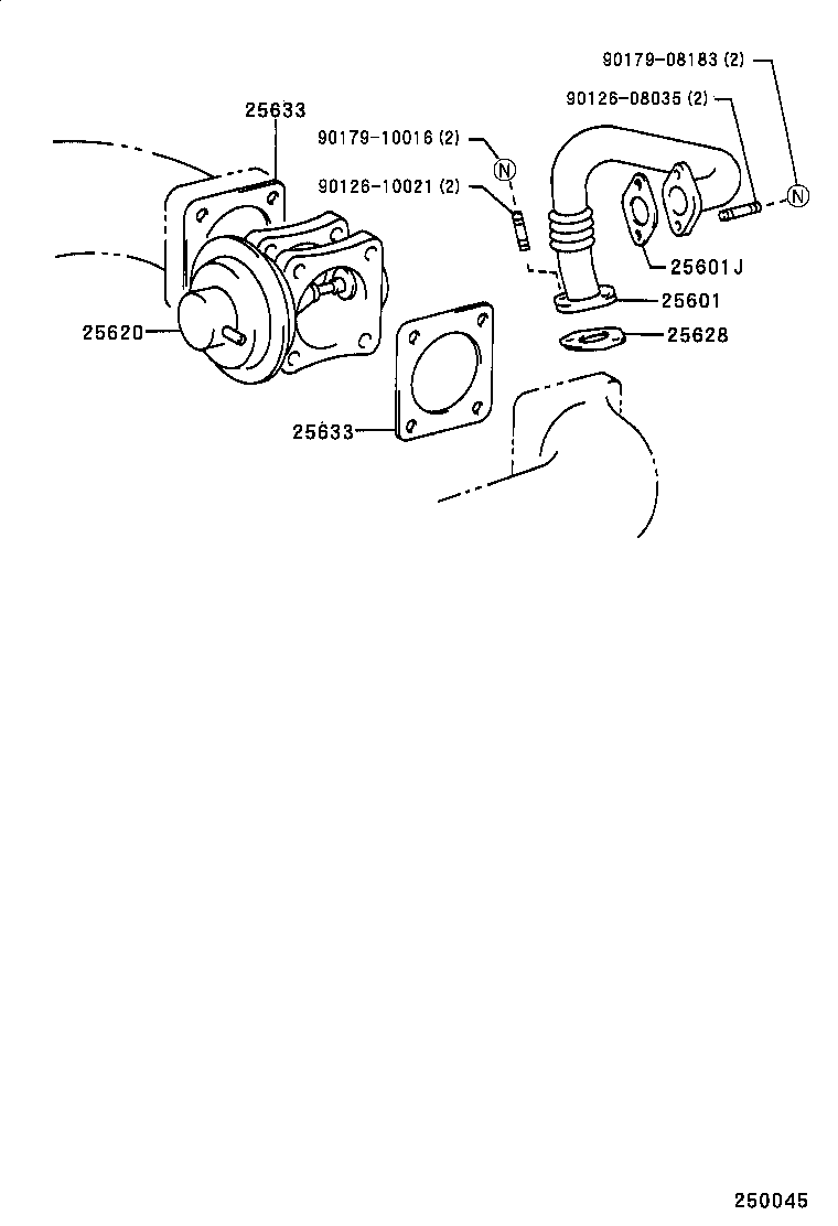 25601-17060 PIPE SUB-ASSY, EGR, NO.1 product image