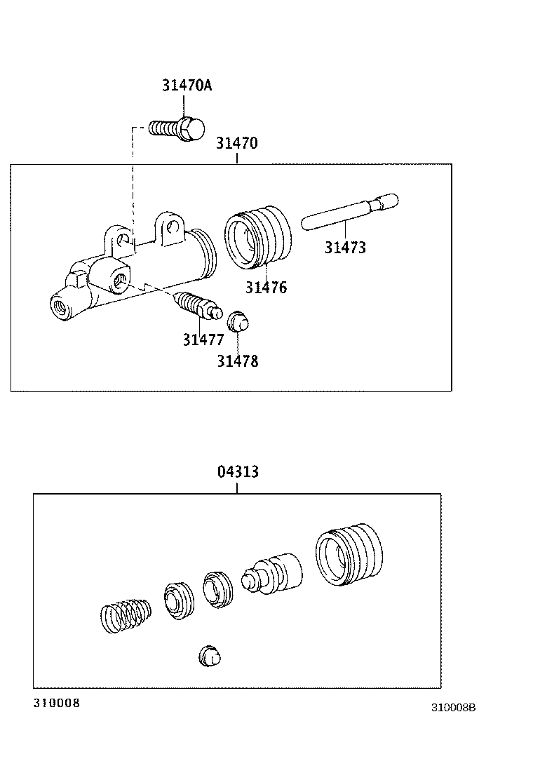 31470-43010 CYLINDER ASSY, CLUTCH RELEASE product image