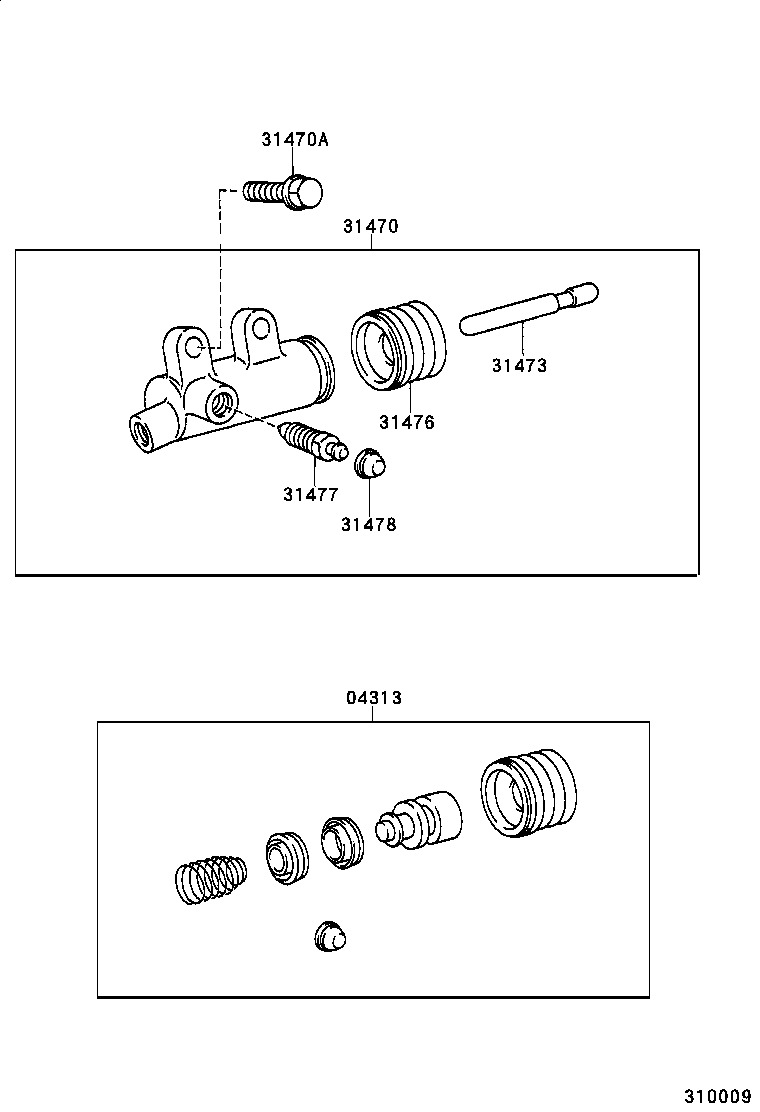 31470-43010 CYLINDER ASSY, CLUTCH RELEASE product image