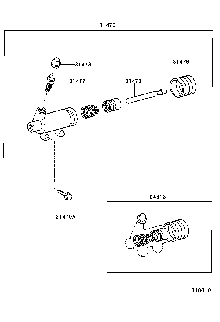 31470-43010 CYLINDER ASSY, CLUTCH RELEASE product image