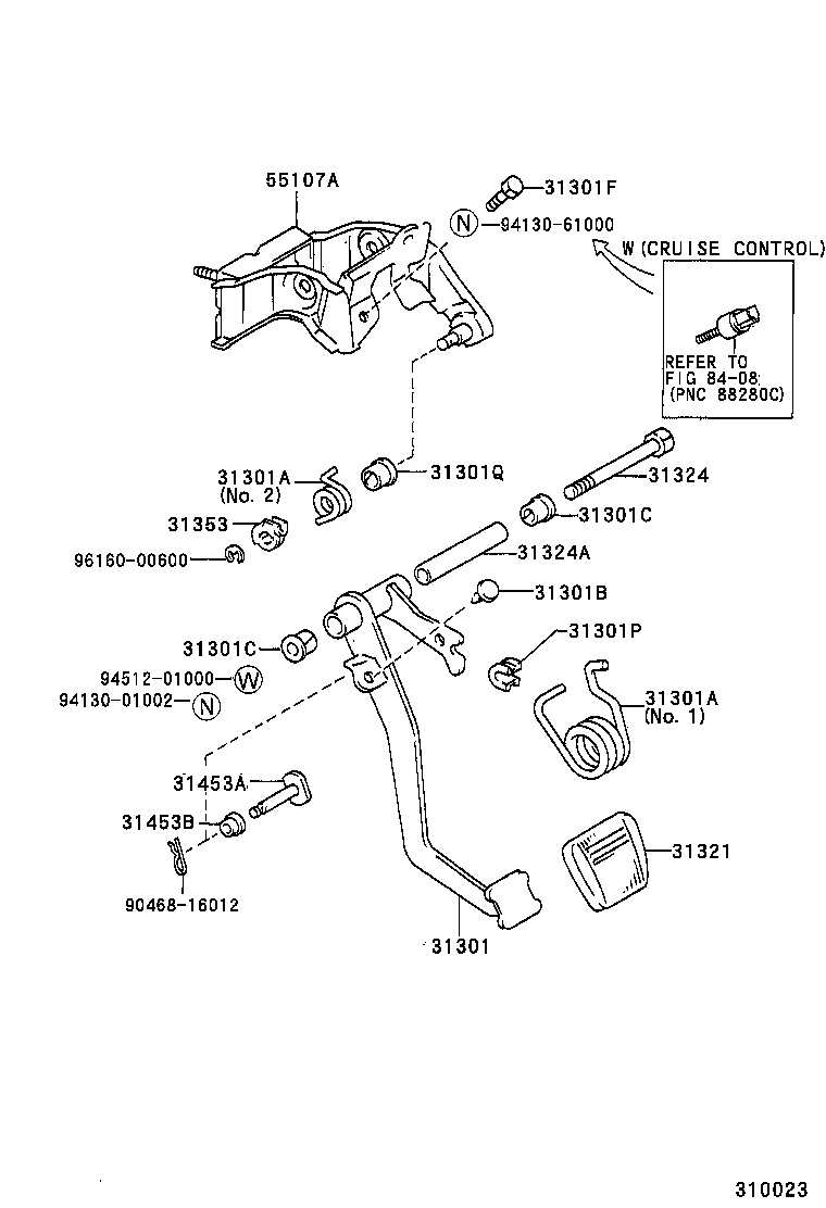 31310-60050 PEDAL SUB-ASSY, CLUTCH product image