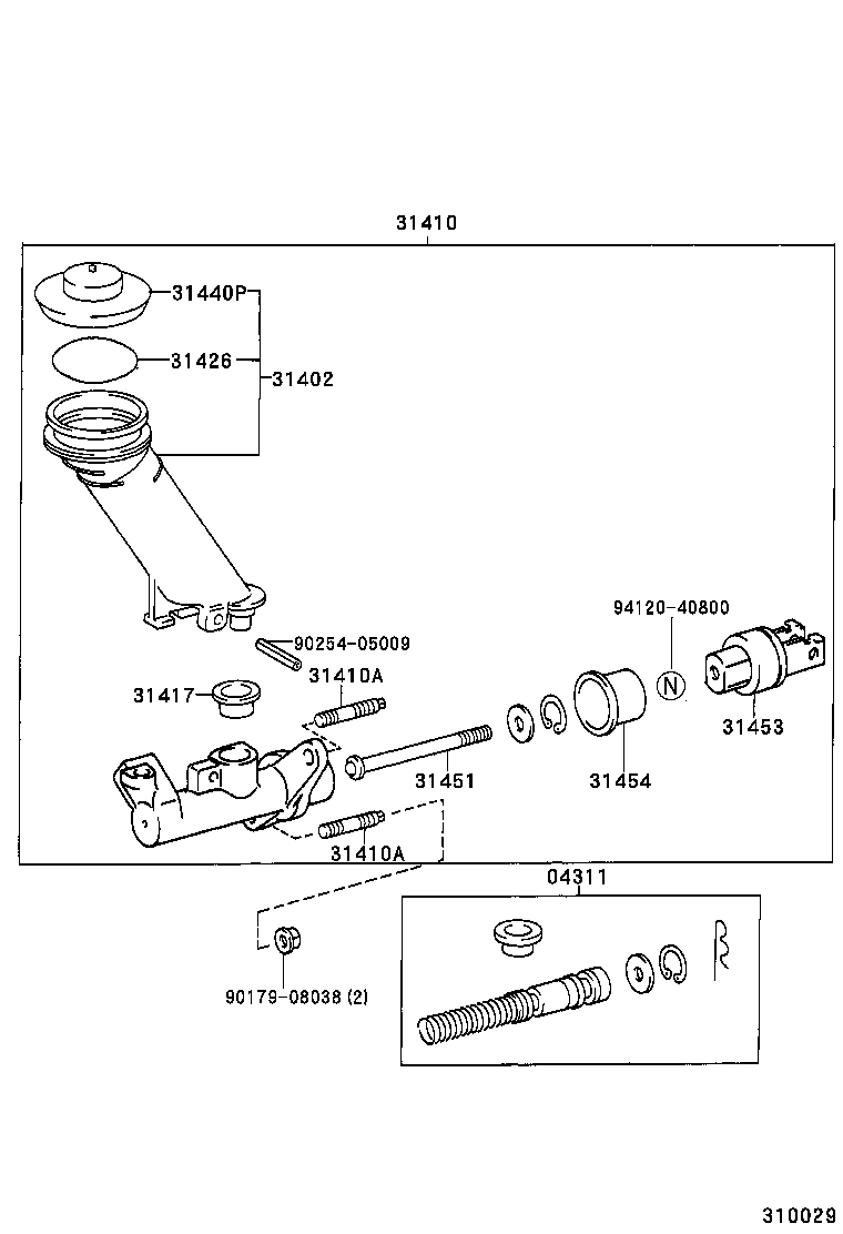 31402-33030 RESERVOIR SUB-ASSY, CLUTCH MASTER CYLINDER product image
