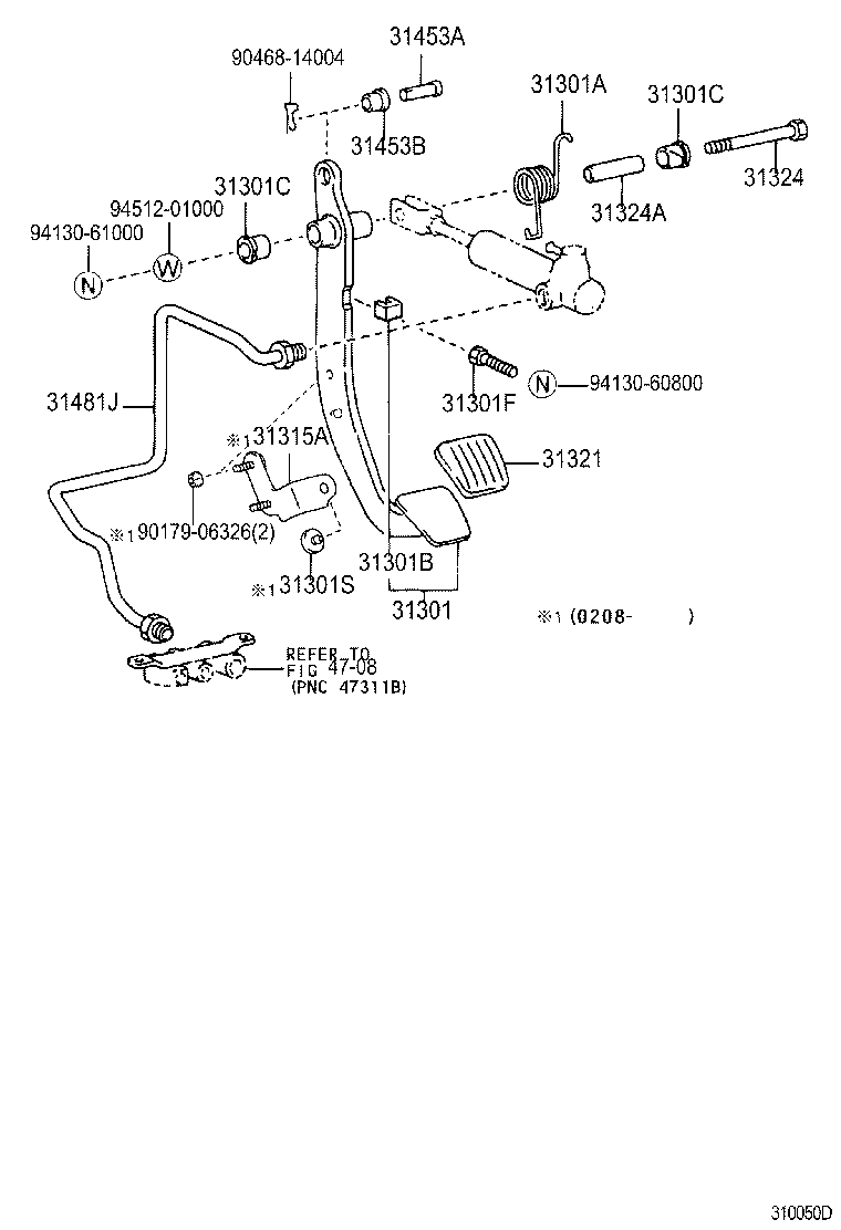31301-26120 PEDAL SUB-ASSY, CLUTCH product image