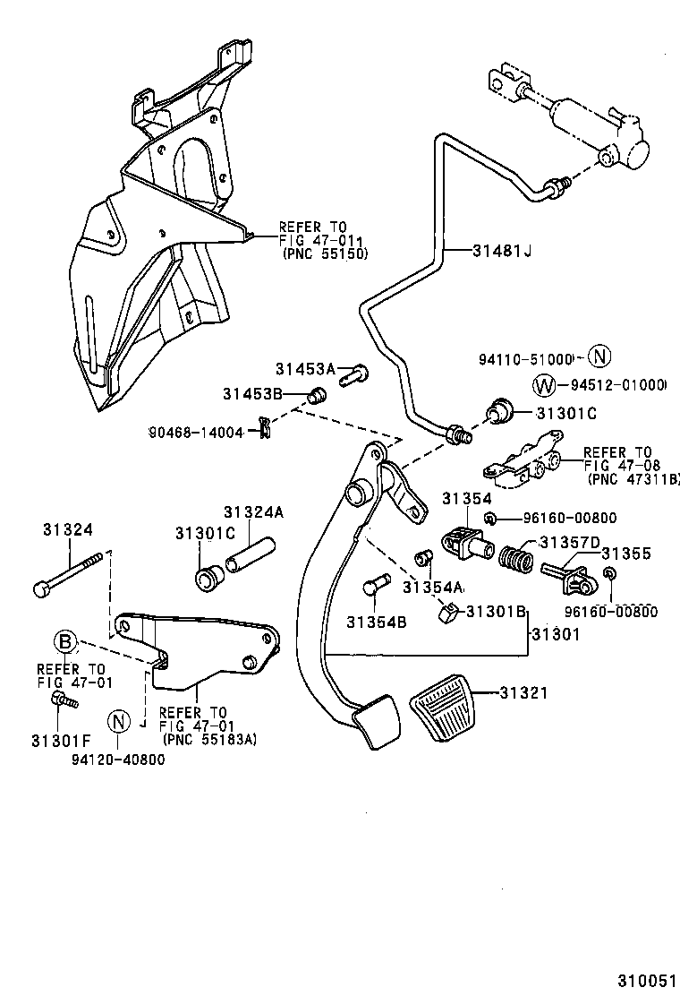 31301-26120 PEDAL SUB-ASSY, CLUTCH product image