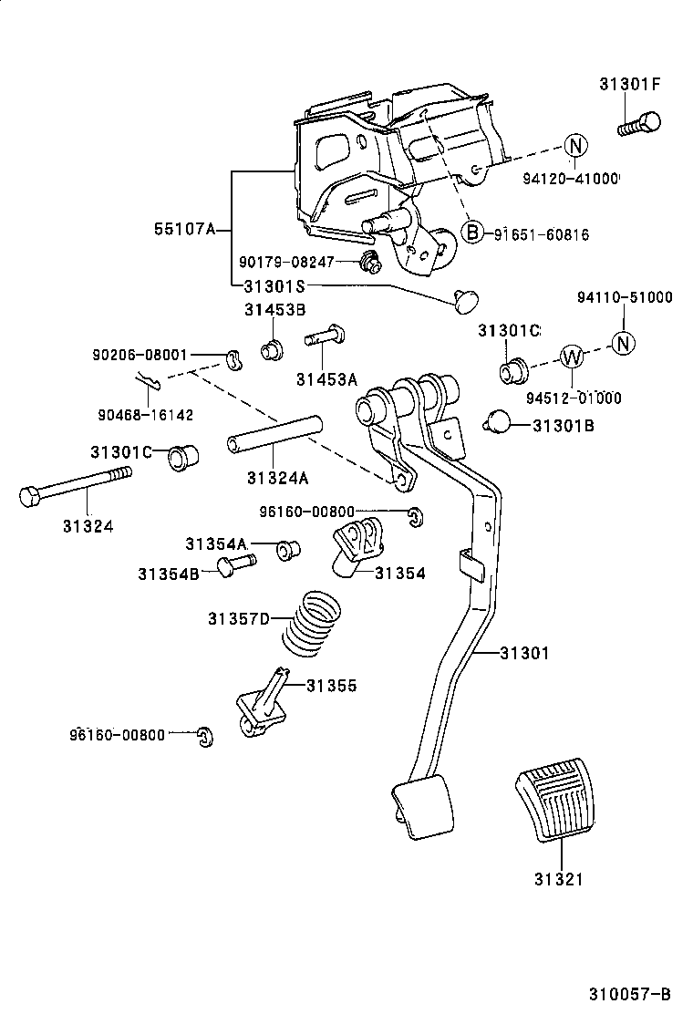 31301-21020 PEDAL SUB-ASSY, CLUTCH product image