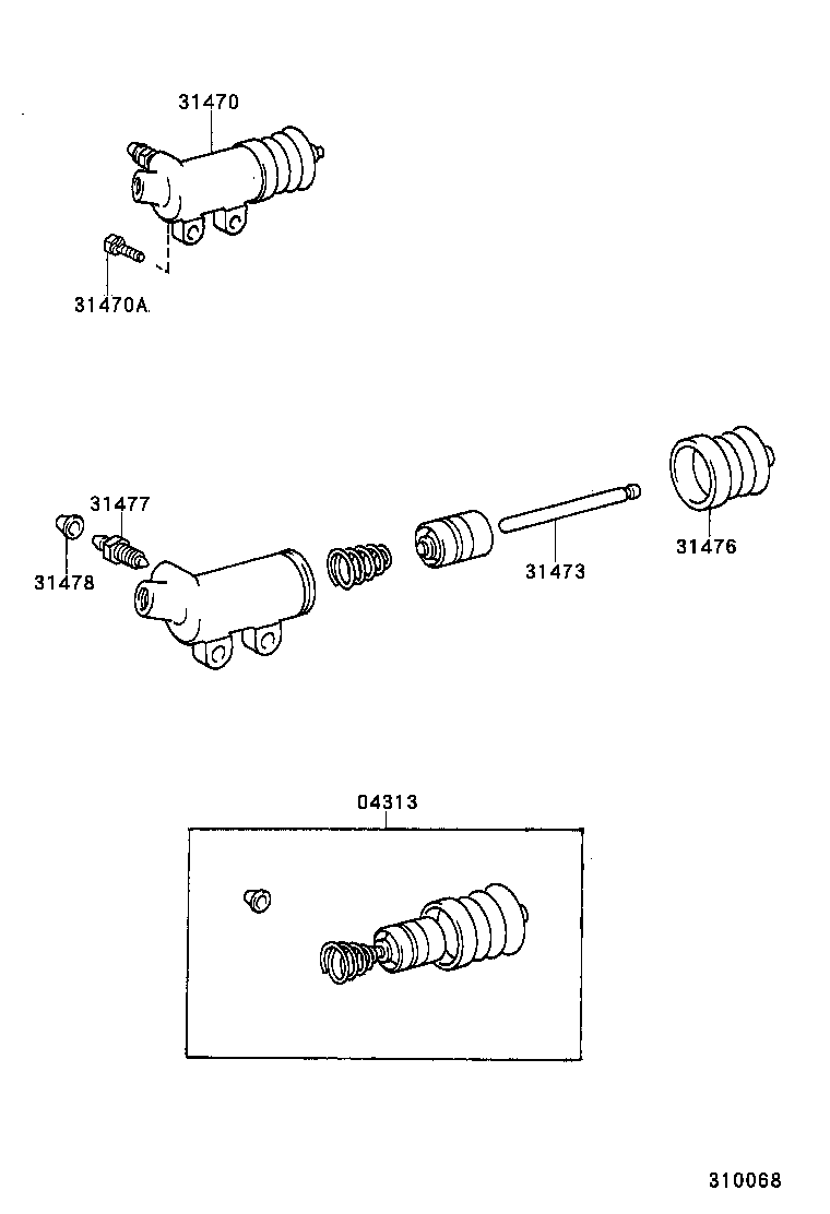 31470-26110 CYLINDER ASSY, CLUTCH RELEASE product image