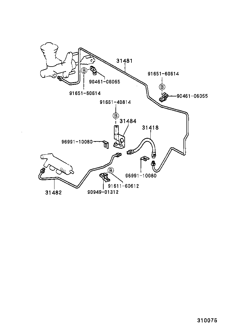 31482-16040 TUBE, CLUTCH RELEASE CYLINDER TO FLEXIBLE HOSE product image