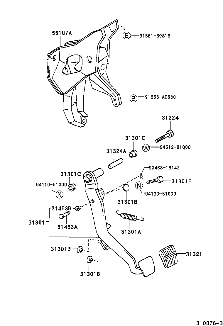 Toyota 31484-10040 BRACKET, FLEXIBLE HOSE(FOR CLUTCH)