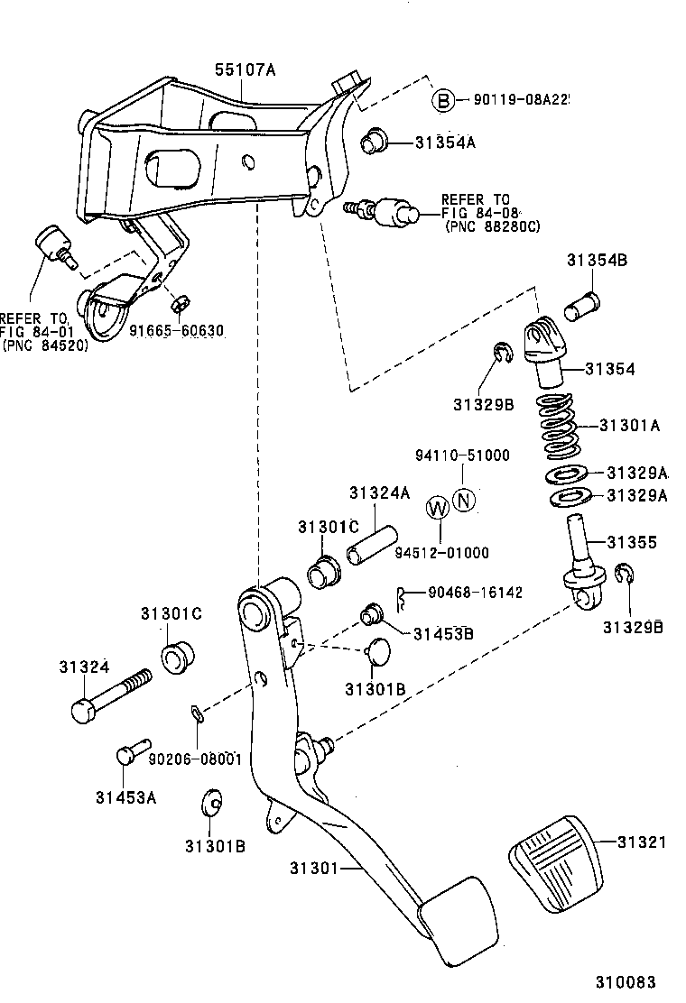 31301-24050 PEDAL SUB-ASSY, CLUTCH product image