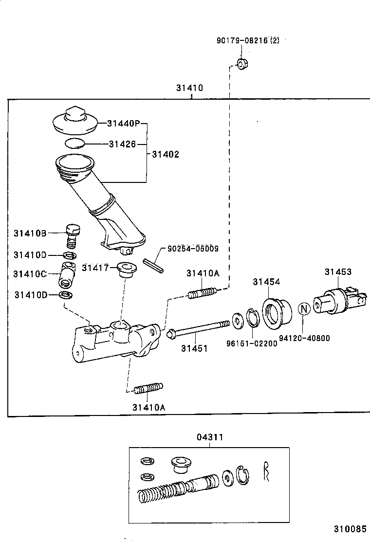 31410-24060 CYLINDER ASSY, CLUTCH MASTER product image