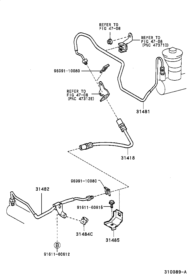 31481-33040 TUBE, CLUTCH MASTER CYLINDER TO FLEXIBLE HOSE product image