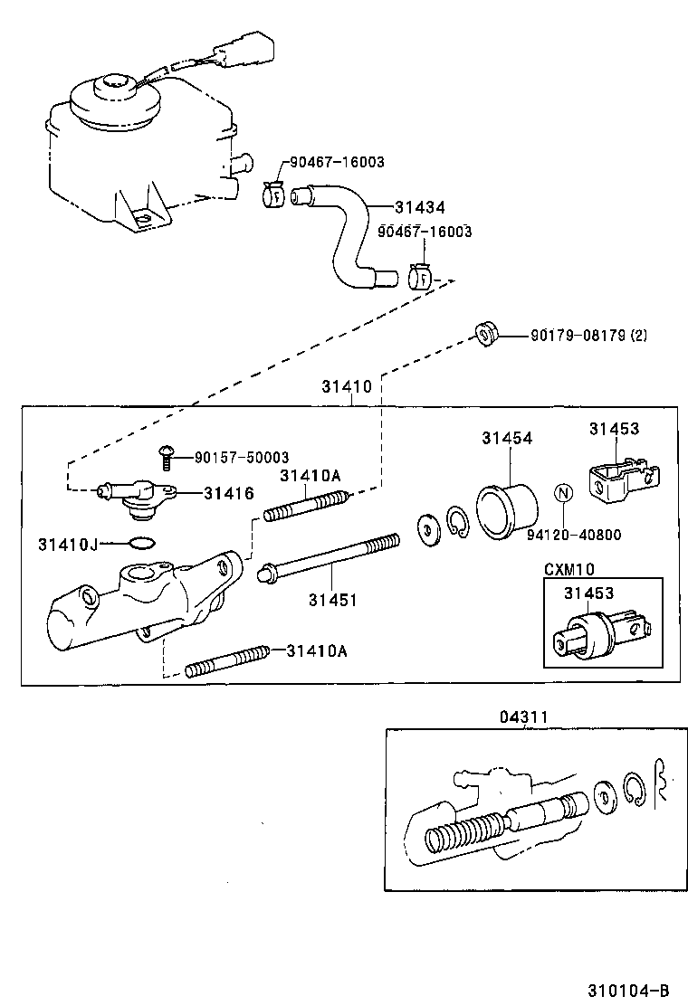 31420-44010 CYLINDER ASSY, CLUTCH MASTER product image