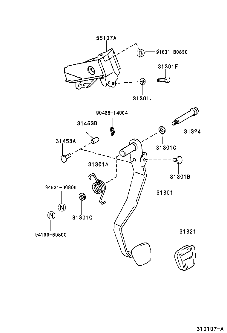 47124-28010 SHAFT, CLUTCH PEDAL product image