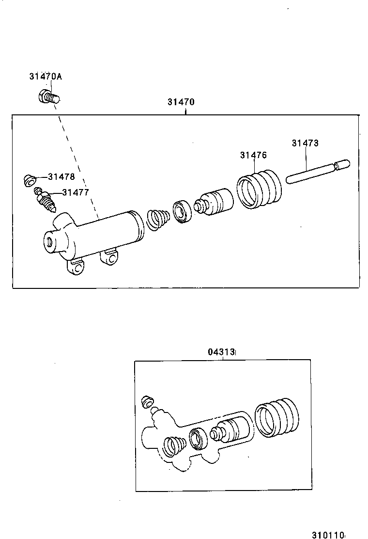 31470-28070 CYLINDER ASSY, CLUTCH RELEASE product image