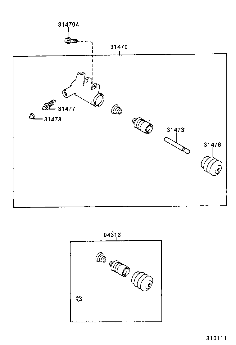 31470-28070 CYLINDER ASSY, CLUTCH RELEASE product image