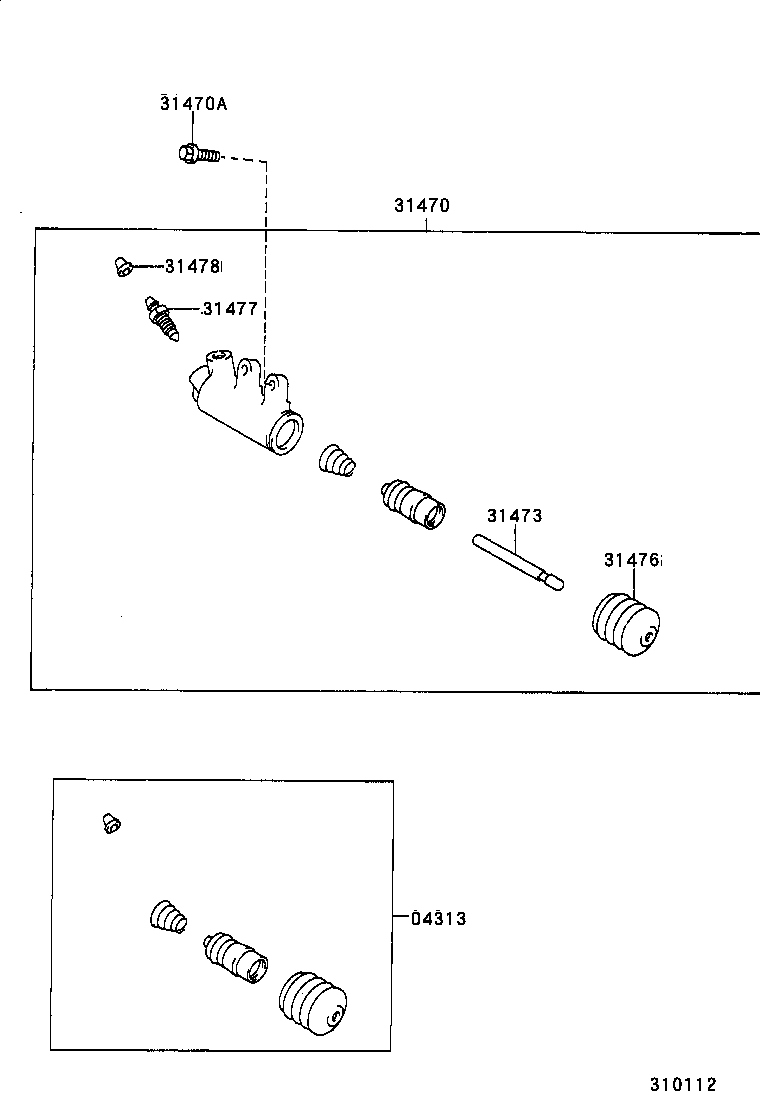 31470-28070 CYLINDER ASSY, CLUTCH RELEASE product image