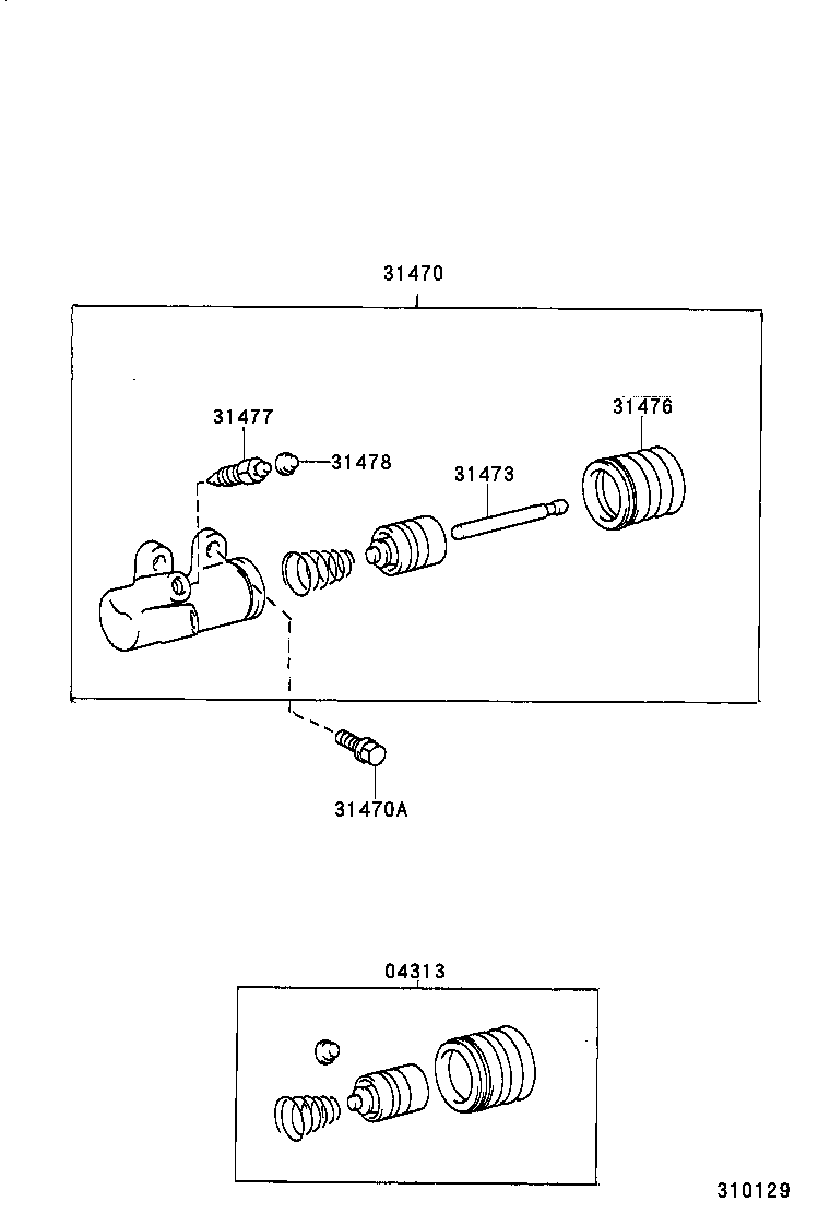 31470-28050 CYLINDER ASSY, CLUTCH RELEASE product image
