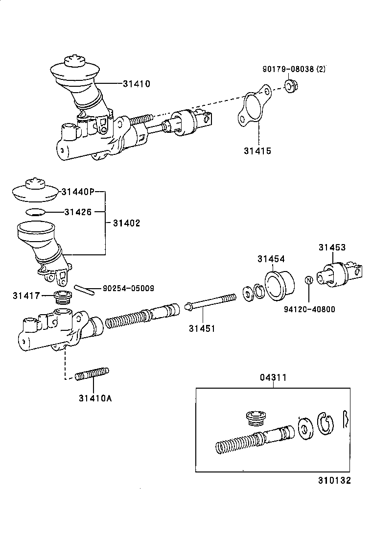 31410-12300 CYLINDER ASSY, CLUTCH MASTER product image