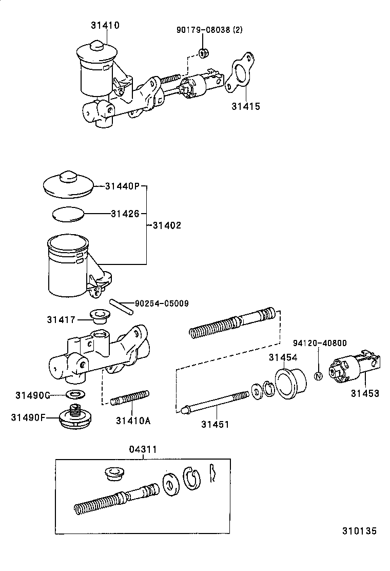 31410-12300 CYLINDER ASSY, CLUTCH MASTER product image