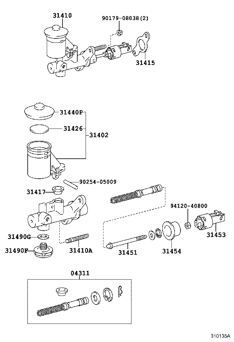 31410-12360 CYLINDER ASSY, CLUTCH MASTER product image