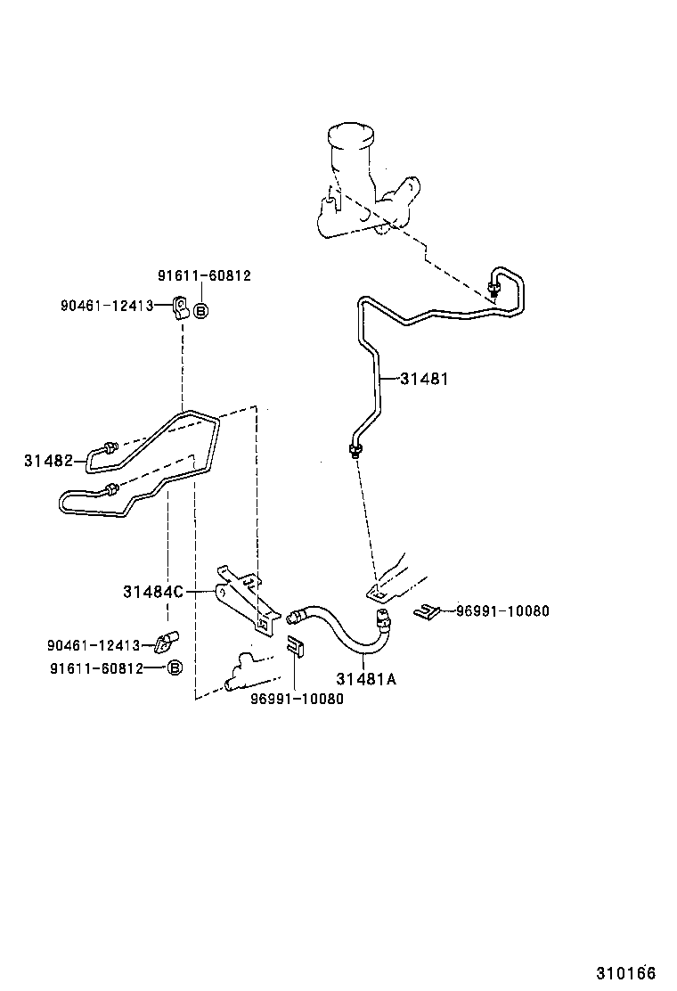 31482-35390 TUBE, CLUTCH RELEASE CYLINDER TO FLEXIBLE HOSE product image