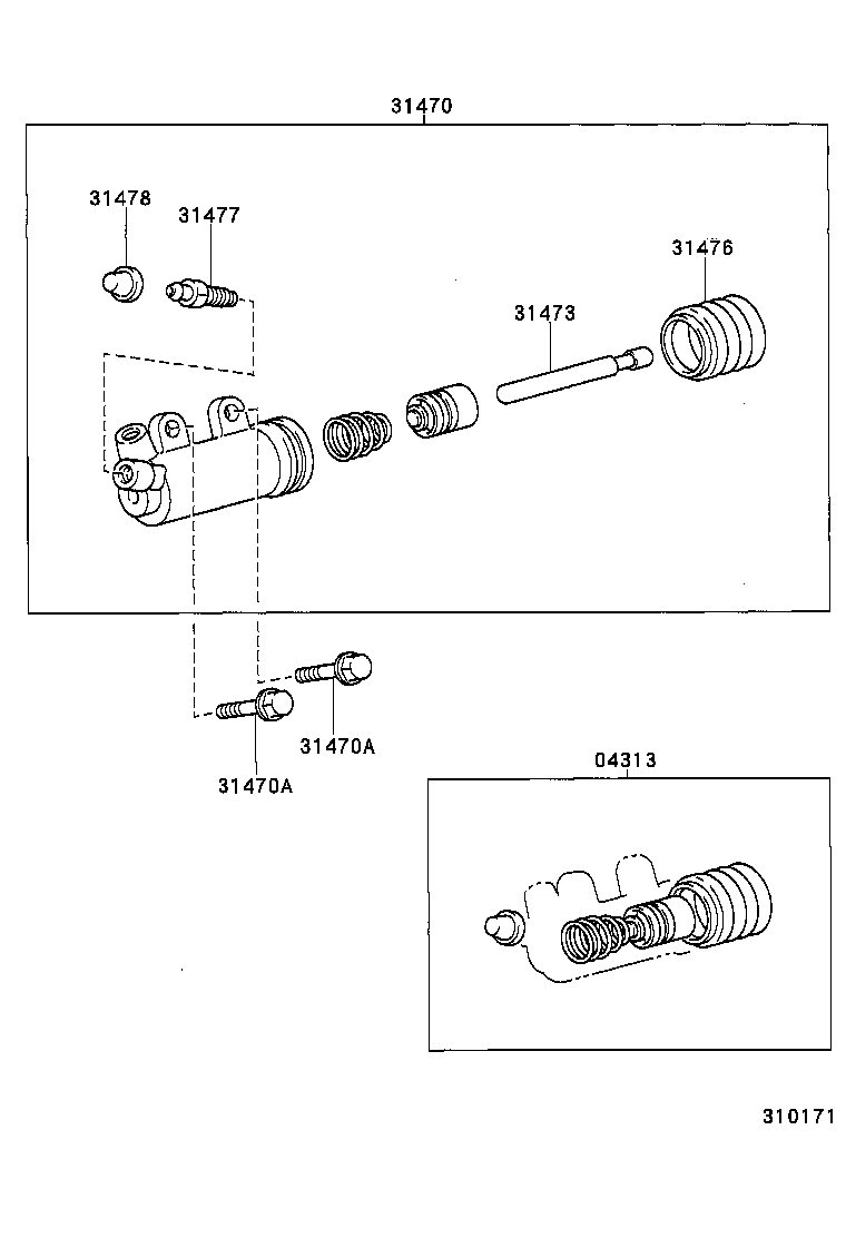 31470-26100 CYLINDER ASSY, CLUTCH RELEASE product image