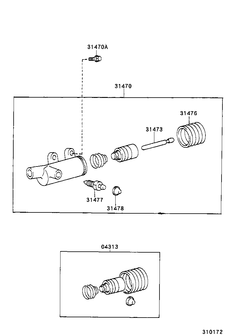 31470-26100 CYLINDER ASSY, CLUTCH RELEASE product image