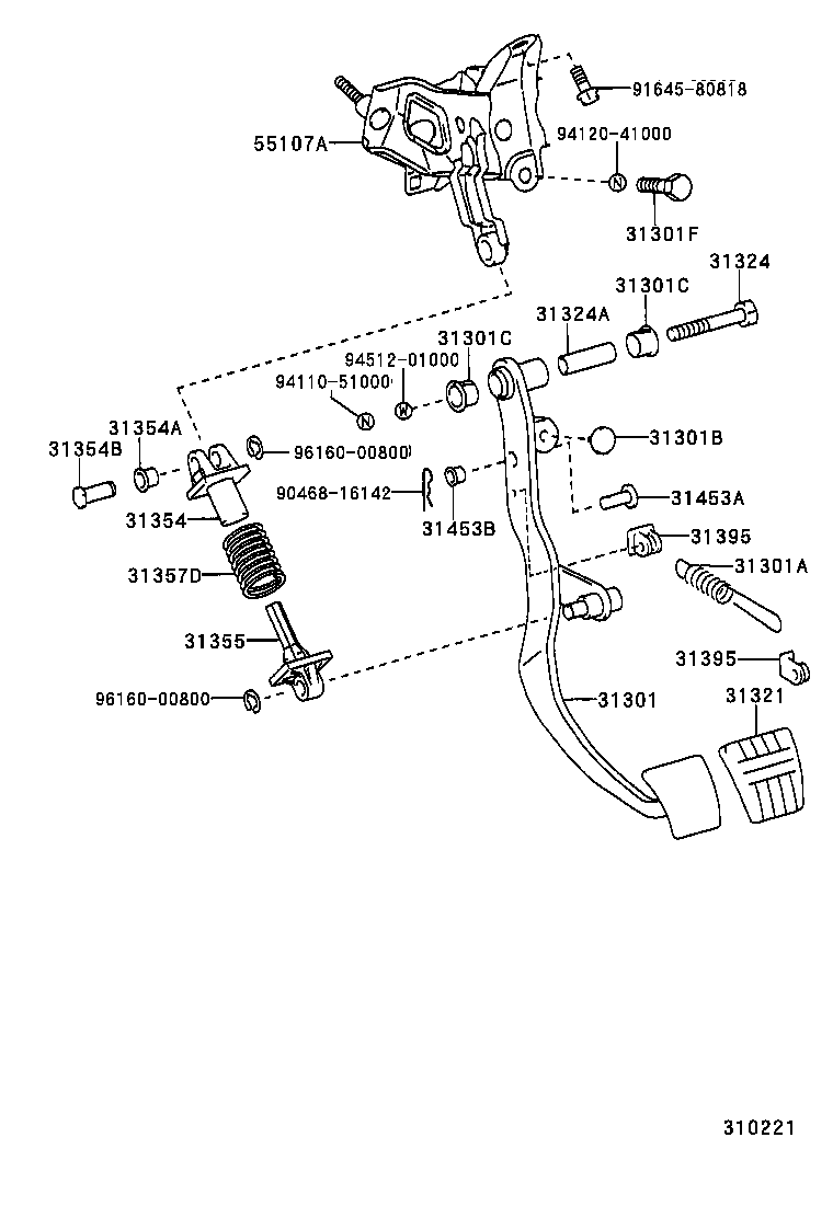 31301-30260 PEDAL SUB-ASSY, CLUTCH product image