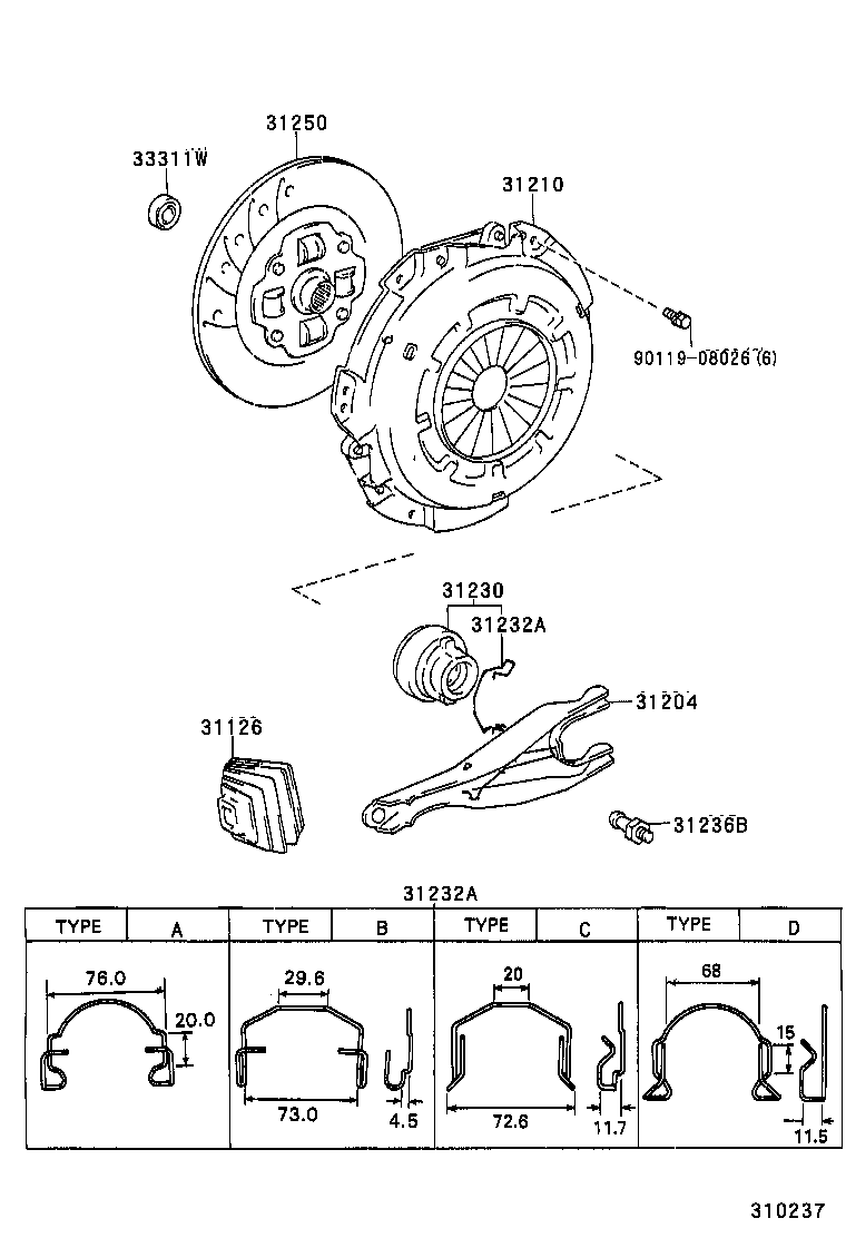 31126-60090 BOOT, CLUTCH RELEASE FORK product image