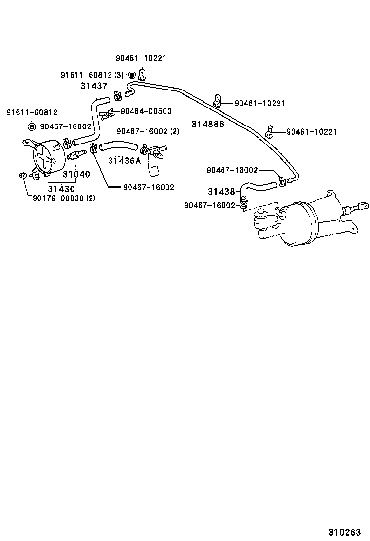 31430-60080 RESERVOIR ASSY, CLUTCH VACUUM product image