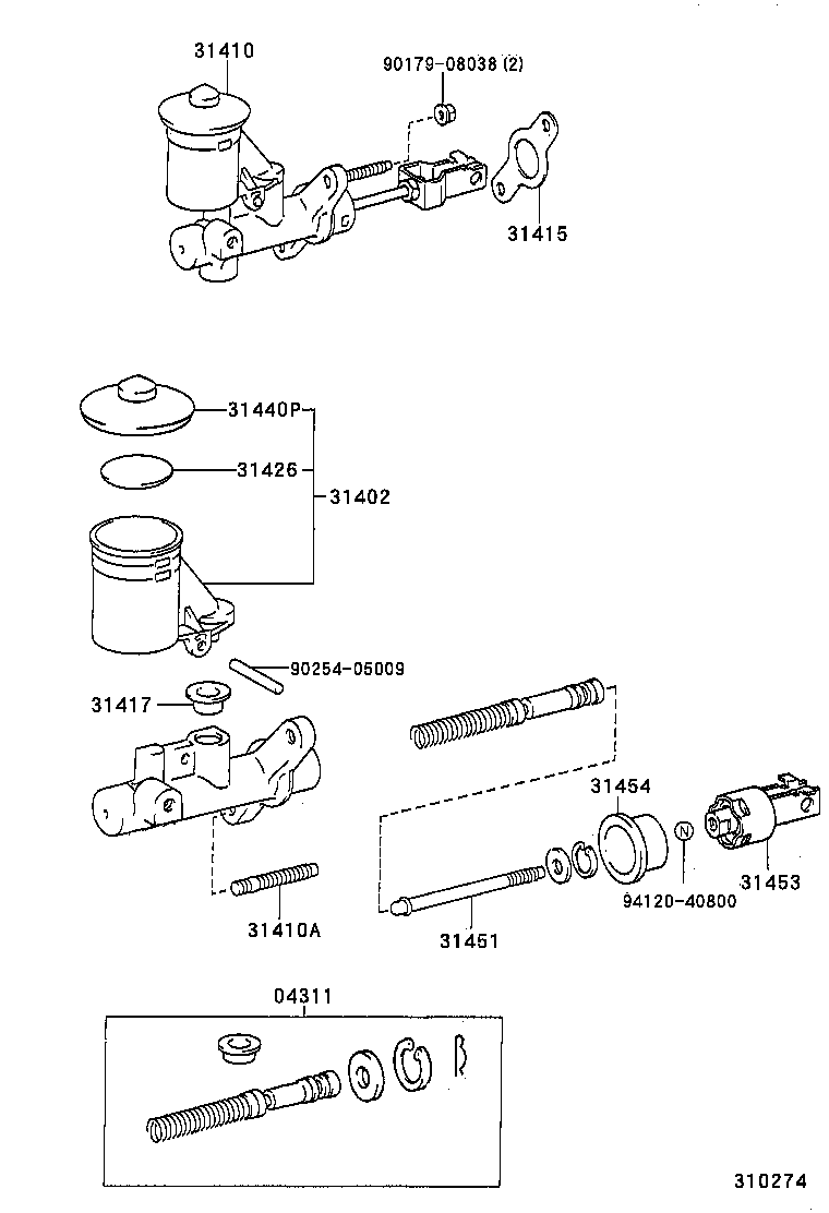 04311-60150 CYLINDER KIT, CLUTCH MASTER product image