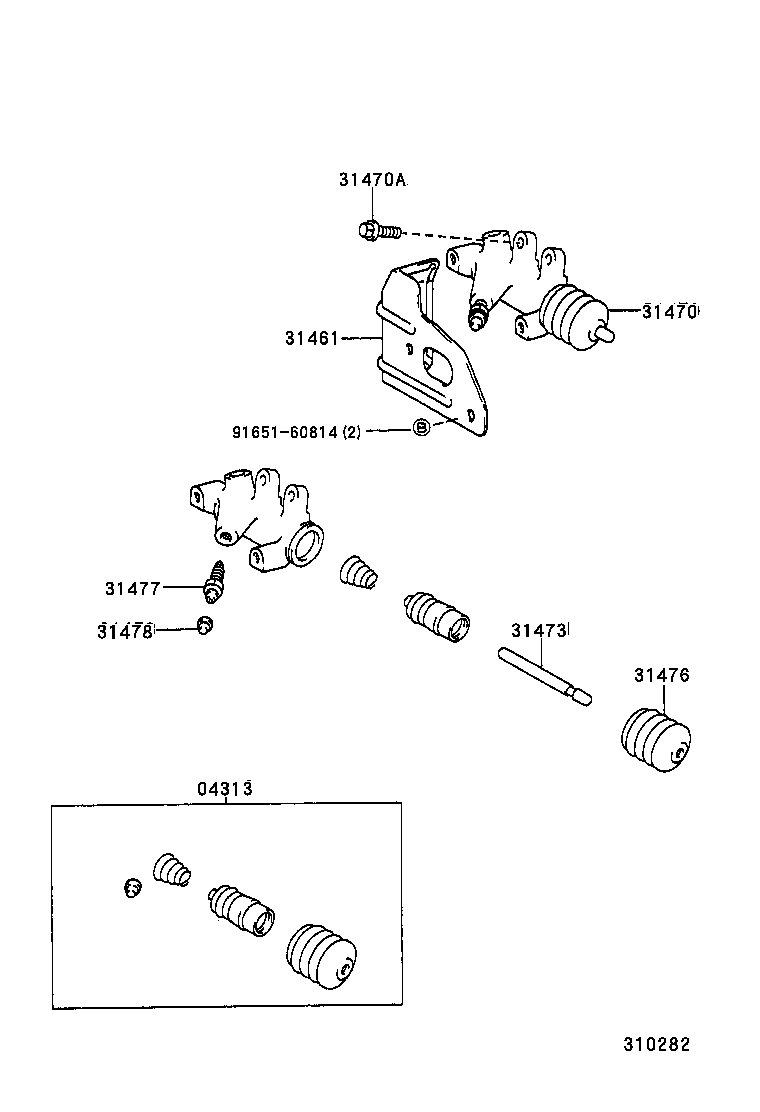 31470-42010 CYLINDER ASSY, CLUTCH RELEASE product image