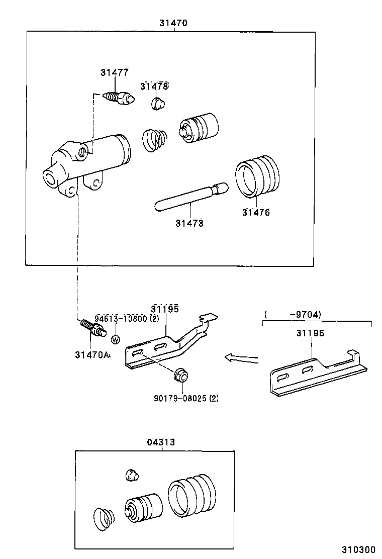 31470-37070 CYLINDER ASSY, CLUTCH RELEASE product image