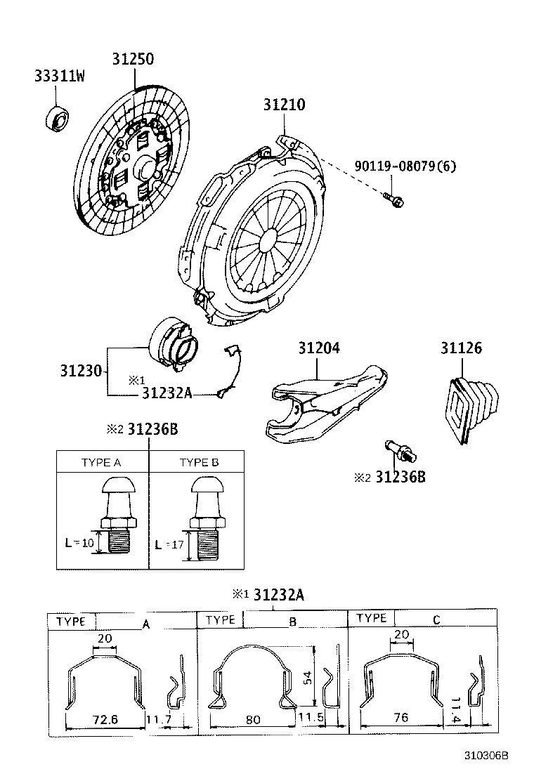 Toyota 31210-22170 COVER ASSY, CLUTCH