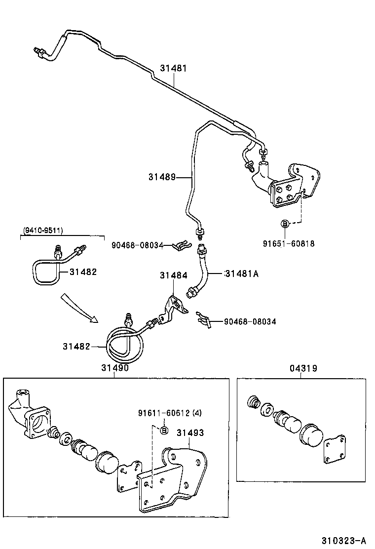 31482-35290 TUBE, CLUTCH RELEASE CYLINDER TO FLEXIBLE HOSE product image